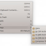 Create Zip Compressed Archive File Linux Fedora KDE