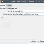 KDE Activities Create New