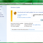 Windows 7 Update Menu