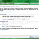 Windows 7 Update Settings Window