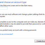 Windows 7 User Accounts Create New Account