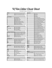 Vi Vim Editor Cheat Sheet Preview
